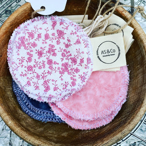 Handmade 4 Pack Reusable Round Makeup Remover Pads - Made From Recycled Materials
