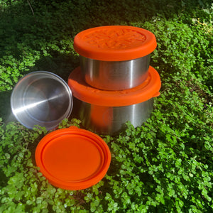 Stainless Steel Snack Containers with Silicone Lids 3 Pack 6cm 8cm 10cm