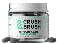 Load image into Gallery viewer, NELSON NATURALS INC. Crush&amp;Brush Toothpaste Tablets Mint Charcoal 60g