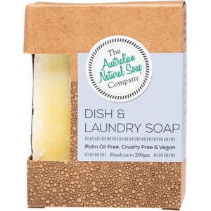 THE AUST. NATURAL SOAP CO Solid Dish & Laundry Soap Bar 200g