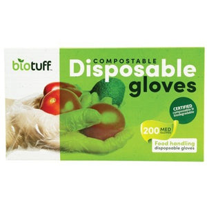 BIOTUFF Compostable Disposable Gloves - Medium 200