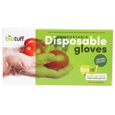 BIOTUFF Compostable Disposable Gloves - Large 200