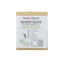 Load image into Gallery viewer, THAT RED HOUSE Chunky Block Dishwashing Solid Soap Lemon Myrtle 140g