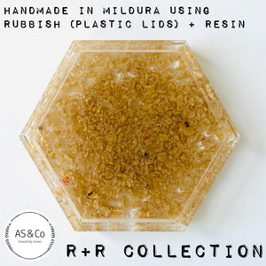 R+R Collection - Small Hexagon Resin Tray Coaster 10cm