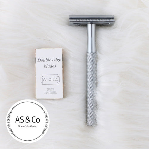 Double Edge Reusable Safety Razor - Silver