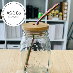 Reusable Bent Straws 9mm - 304 Food Grade Stainless Steel | Black | Gold | Rose Gold | Silver | Blue | Purple | Rainbow