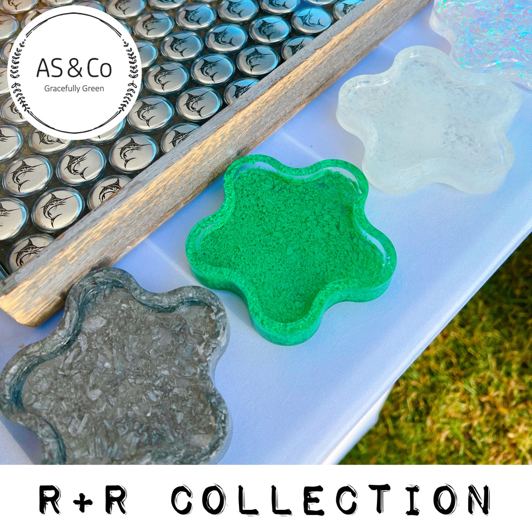 R+R Collection - Small Flower Shape Resin Tray Coaster 9cm