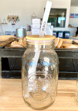 Load image into Gallery viewer, Bamboo Reusable Lids with Straw Hole - Turn Any Jar Into Smoothie Cup 68mm