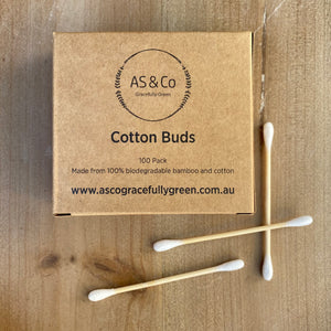 Bamboo & Cotton Ear Buds - 100 Pack 100% Compostable
