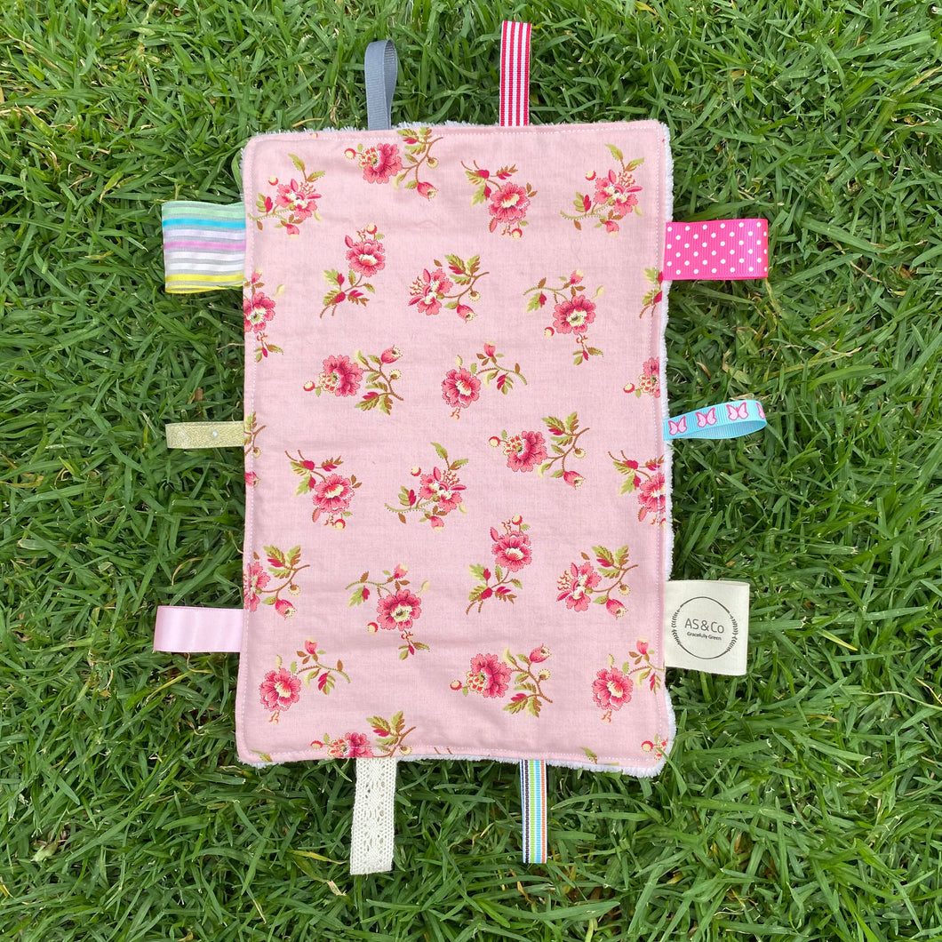 Handmade Baby Tag Blanket - Made From Recycled Materials