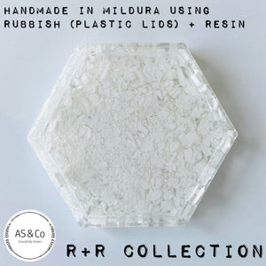 R+R Collection - Small Hexagon Resin Tray Coaster 10cm