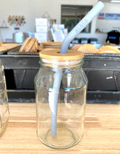 Load image into Gallery viewer, Bamboo Reusable Lids with Straw Hole - Turn Any Jar Into Smoothie Cup 62mm
