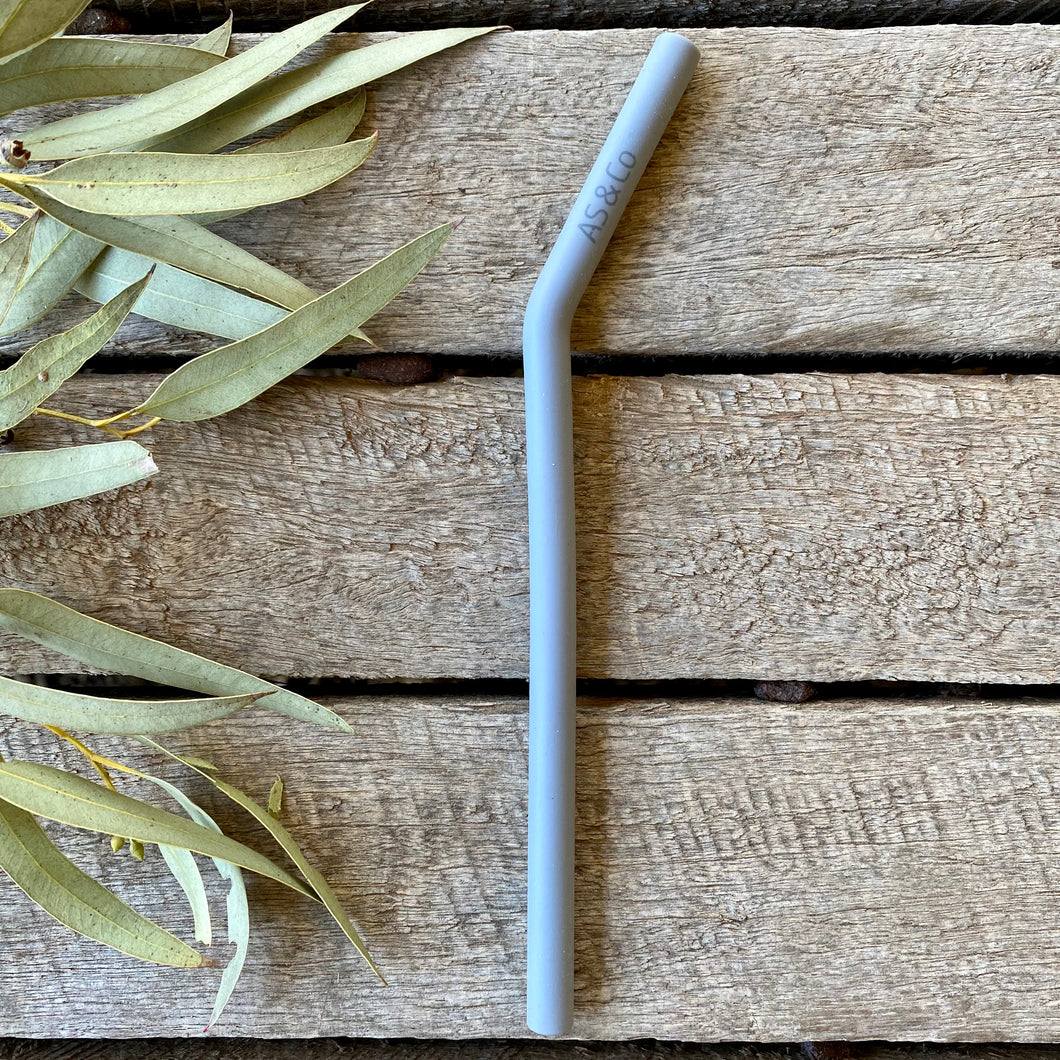 Reusable Bent Straws 10mm - Food Grade Silicone | Grey | Latte | Pink |