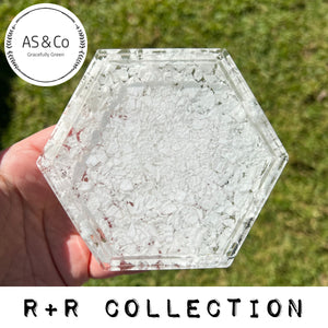 R+R Collection - Small Hexagon Resin Tray Coaster 10cm