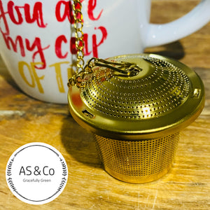 Stainless Steel Bucket Tea Infuser 4.5cm - Gold