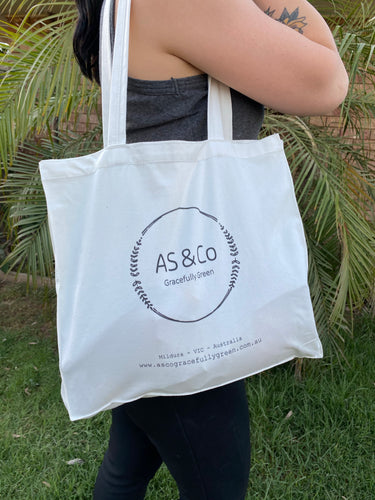 AS & Co Logo Small Cotton Tote Shopping Day Bag