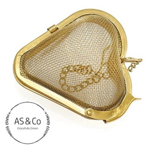 Stainless Steel Mesh Heart Tea Infuser 5cm - Gold