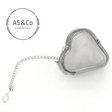 Load image into Gallery viewer, Stainless Steel Mesh Heart Tea Infuser 5cm - Silver