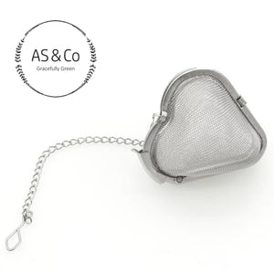 Stainless Steel Mesh Heart Tea Infuser 5cm - Silver